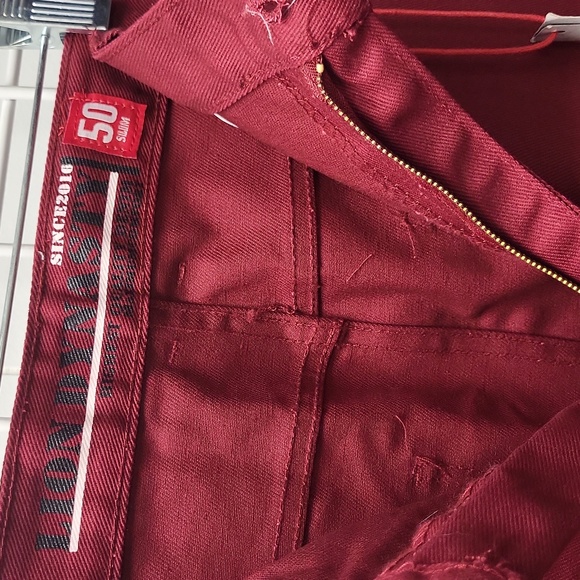 Nwt, Lion DYNASTY Men's Red Pants with White Stripes, SIZE 50 SLIM BY 30 - Picture 8 of 8